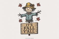 It’s Fall Y’all PNG, Scarecrow Autumn Shirt, Cute Fall Product Image 1