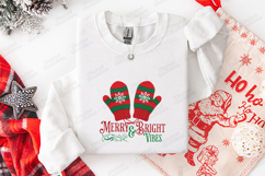 Merry &amp; Bright Vibes Mittens SVG | Cozy Winter Art Product Image 3