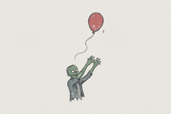 Zombie Letting Go Of Balloon PNG, Funny Halloween Shirt Product Image 1