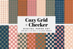 Cozy Grid &amp; Checker Digital Paper Product Image 1
