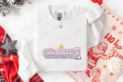 Grade 1 SVG - Kawaii Pastel First Grade Teacher Cut File Product Image 3