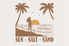 Sun Salt Sand PNG, Retro Summer Vibes PNG, Beach Shirt PNG Product Image 1