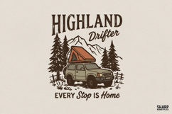 Highland Drifter Every Stop Is Home Camping PNG, Cars PNG, Product Image 1