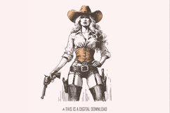 Retro Hot Cowgirl PNG, Western Wild West Digital Download, Product Image 1