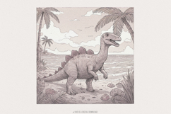 Vintage Stegosaurus Dinosaur PNG, Prehistoric Jurassic Product Image 1