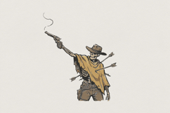 Cowboy Skeleton Western PNG, Vintage Wild West Design, Product Image 1