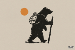 Hiking Bear Backpack, Summer PNG, Trendy PNG, Shirt PNG, Product Image 1
