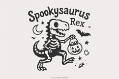 Spookysaurus Rex PNG, Cute Halloween Dinosaur Digital Product Image 1