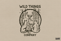 Wild Things Company PNG, Woodland Campfire Scene With Deer Product Image 1