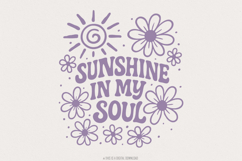 Sunshine In My Soul PNG, Retro Flower PNG, Positive Quote Product Image 1