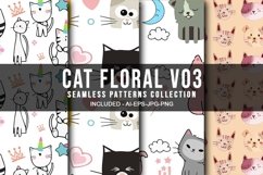 Cat Floral V03 Seamless Patterns Collection Product Image 1