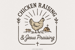Chicken Raising PNG, Jesus Praising Instant Download, Product Image 1