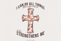 Retro Camo Cross PNG, Pocket Cross, Tan Camo Scripture, I Product Image 1