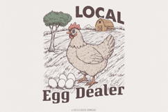 Funny Local Egg Dealer PNG, Retro Chicken Lover Design, Product Image 1