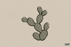 Minimal Cactus Sketch, Trendy PNG Design, Shirt Graphic, Product Image 1