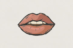 Lips PNG, Bite Lip Digital Download, Flirty Mouth Clipart, Product Image 1
