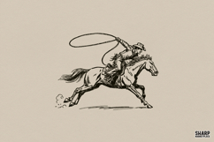 Cowboy On Horseback, Summer Western Trendy Rodeo Art, Shirt Product Image 1