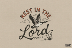 Rest In The Lord Psalm 37:7, Christian PNG For Bible Verse Product Image 1