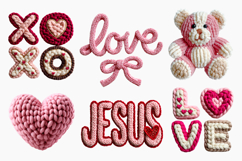 Cozy Latch Hook Yarn Crochet Valentines Day, Valentine PNG Product Image 1