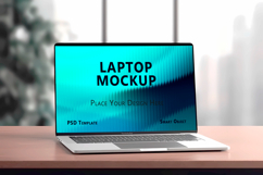 Laptop On A Desk Mockup PSD File Product Image 1