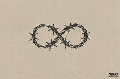 Infinite Barbed Wire Heart Illustration, Trendy PNG Edgy Product Image 1
