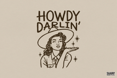 Howdy Darlin', Summer Western Trendy Cowgirl Portrait, Product Image 1