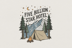 Five Billion Star Hotel PNG, Camping Nature Digital Product Image 1