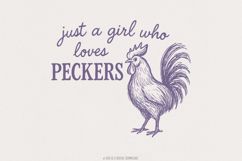Just A Girl Who Loves Peckers PNG, Funny Chicken, Country Product Image 1