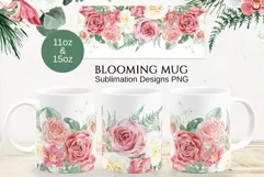 Blossom Mugs Sublimation Designs PNG, 11 & 15oz mug Product Image 1