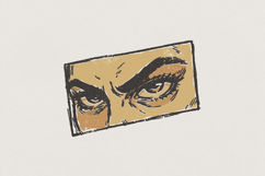 Intense Eyes PNG, Bold Eyebrow Graphic, Retro Vintage Product Image 1