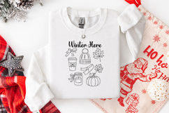 Winter Here SVG Cozy Winter Elements Seasonal Line Art Product Image 3