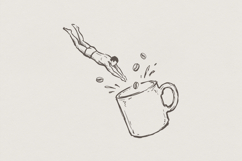 Coffee Dive PNG, Swimmer Cup Art, Coffee Humor Design Product Image 1