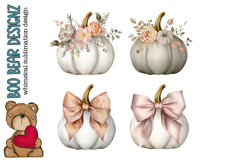 Floral Fall Pumpkin Clipart Product Image 1