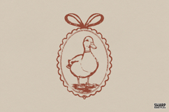 Vintage Duck Cameo, Bow PNG, Trendy PNG, Shirt PNG, Product Image 1