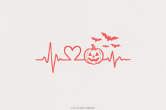 Halloween png, Heartbeat png, Pumpkin png, Spooky png, Product Image 1
