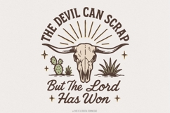 The Devil Can Scrap But The Lord Has Won Western Skull PNG, Product Image 1