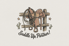 Saddle Up Partner PNG, Western Saddle Digital Download, Product Image 1