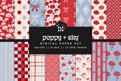 Poppy &amp; Sky Seamless Pattern Set Product Image 1