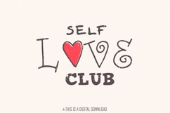 Self Love Club PNG, Valentines Day png, Self Love png, Product Image 1