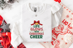Life Glows With Christmas Cheer SVG - Retro Holiday Cut File Product Image 1