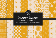 16 Ivory &amp; Gold Seamless Patterns Product Image 1