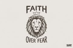 Faith Over Fear PNG, Lion Illustration PNG for Sublimation, Product Image 1