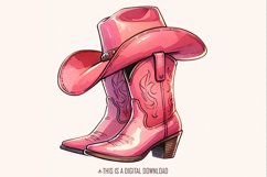 Coquette Cowgirl PNG, Western Valentine Sublimation, Product Image 1