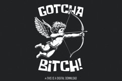 Cupid Funny Valentine&#039;s Day PNG, Gotcha B PNG, Retro Product Image 1