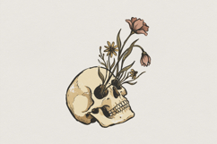 Floral Skull PNG, Boho Aesthetic Digital Download, Skull Product Image 1