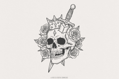 Skull Knife png, Skull Shirt png, Crossbones Vinyl, Dagger Product Image 1