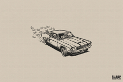 Skeleton Muscle Car PNG, Halloween PNG, Trendy PNG, Dark Product Image 1
