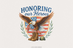 Honoring Our Heroes, Veterans png, American Eagle Flag, 4th Product Image 1