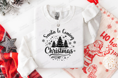 Santa Is Coming Christmas SVG Snowy Pine Tree Cut File Product Image 3