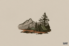 Mountain Camping Scene, Summer PNG, Trendy PNG, Shirt PNG, Product Image 1